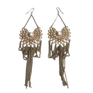 Butterfly Chain Chandelier Earrings Boho Festival Statement Jewelry French Hook